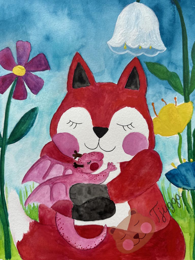 Sally og Lilje - postkort